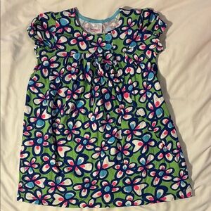 Hanna Andersson Blue and Green Floral Dress